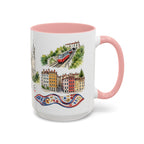 Lyon Illustrated Travel Mug | City Souvenir Accent Coffee Mug | 11oz 15oz Ceramic Cup