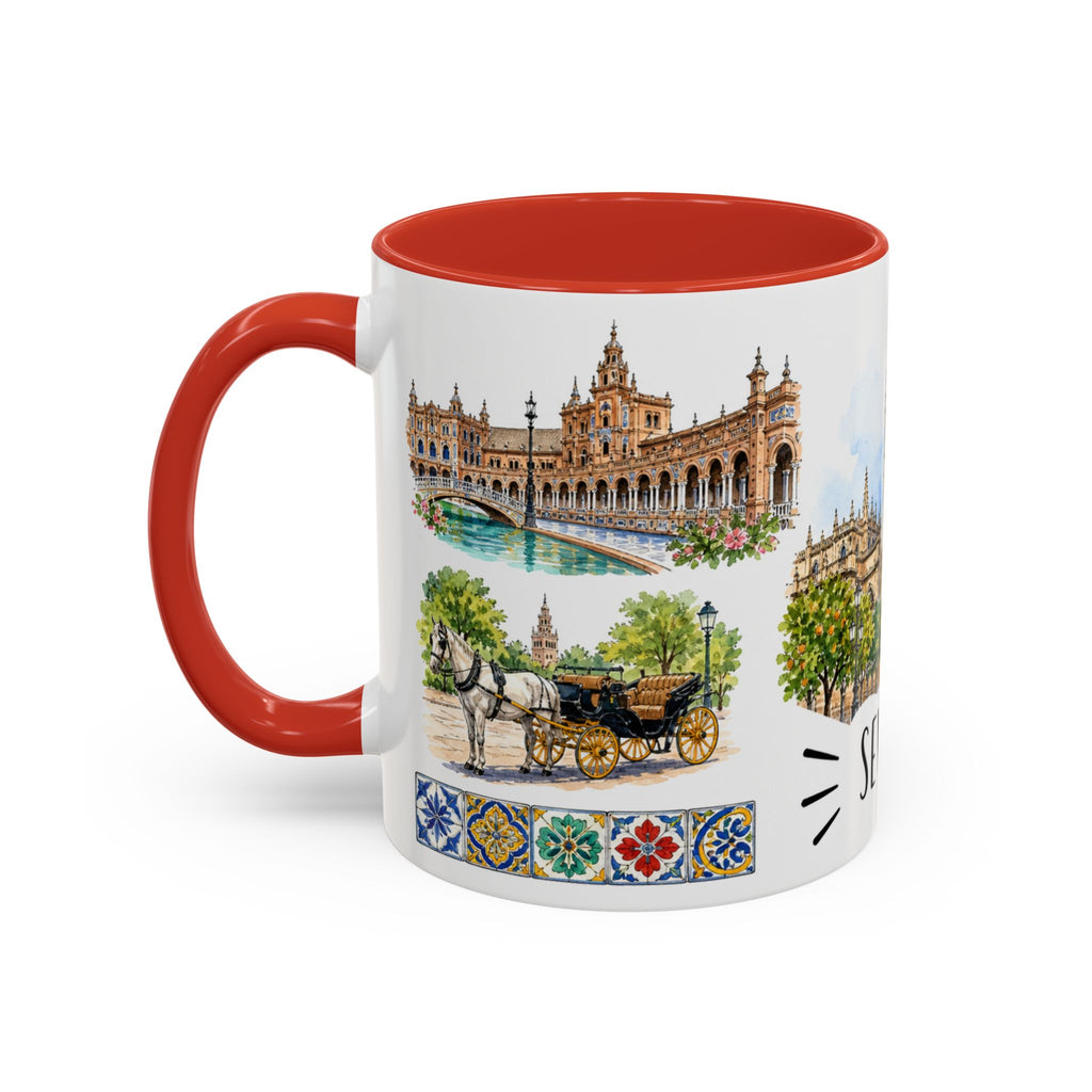 Seville Illustrated Travel Mug | City Souvenir Accent Coffee Mug | 11oz 15oz Ceramic Cup
