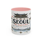 Seoul Coffee Mug | Korea Souvenir Travel Gift | Accent Color Ceramic 11oz 15oz