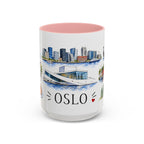 Oslo Illustrated Travel Mug | City Souvenir Accent Coffee Mug | 11oz 15oz Ceramic Cup