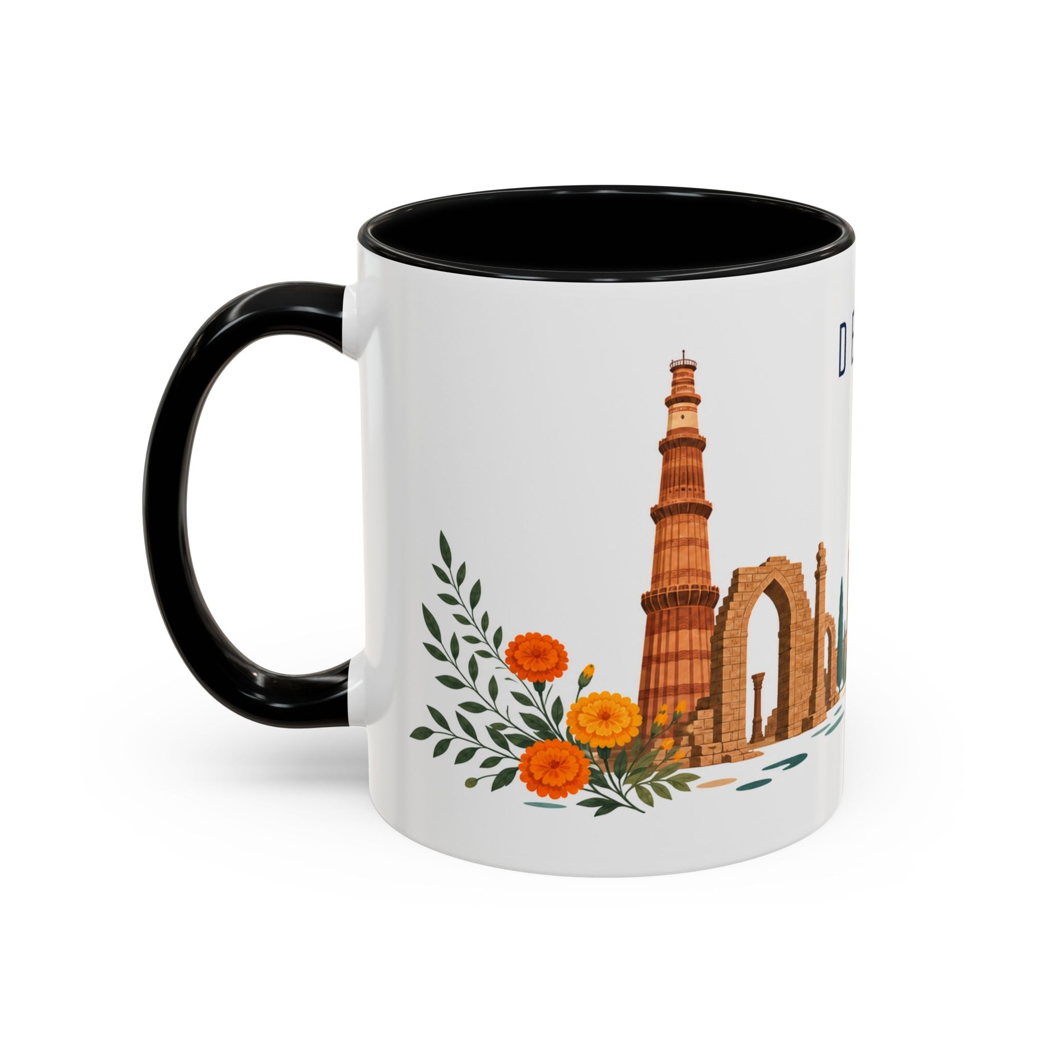Delhi Coffee Mug | India Travel Souvenir | Porcelain Decal City Gift | 11oz 15oz Accent Mug