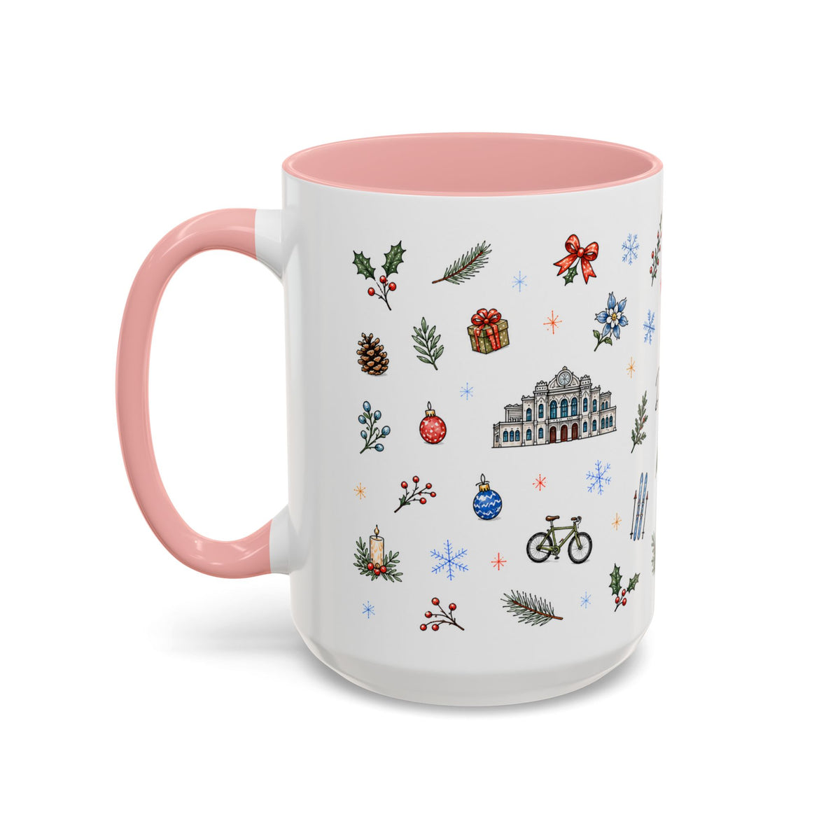 Denver Christmas Mug | Watercolor City Souvenir, Holiday Travel Gift (11oz/15oz)