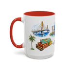 Tampa Illustrated Travel Mug | City Souvenir Accent Coffee Mug | 11oz 15oz Ceramic Cup