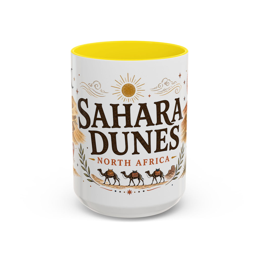Sahara Dunes Coffee Mug | Travel Destination Souvenir Gift | Accent Color Ceramic 11oz 15oz