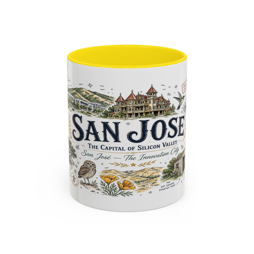 San Jose Coffee Mug | California Souvenir City Gift | Accent Color Ceramic 11oz 15oz