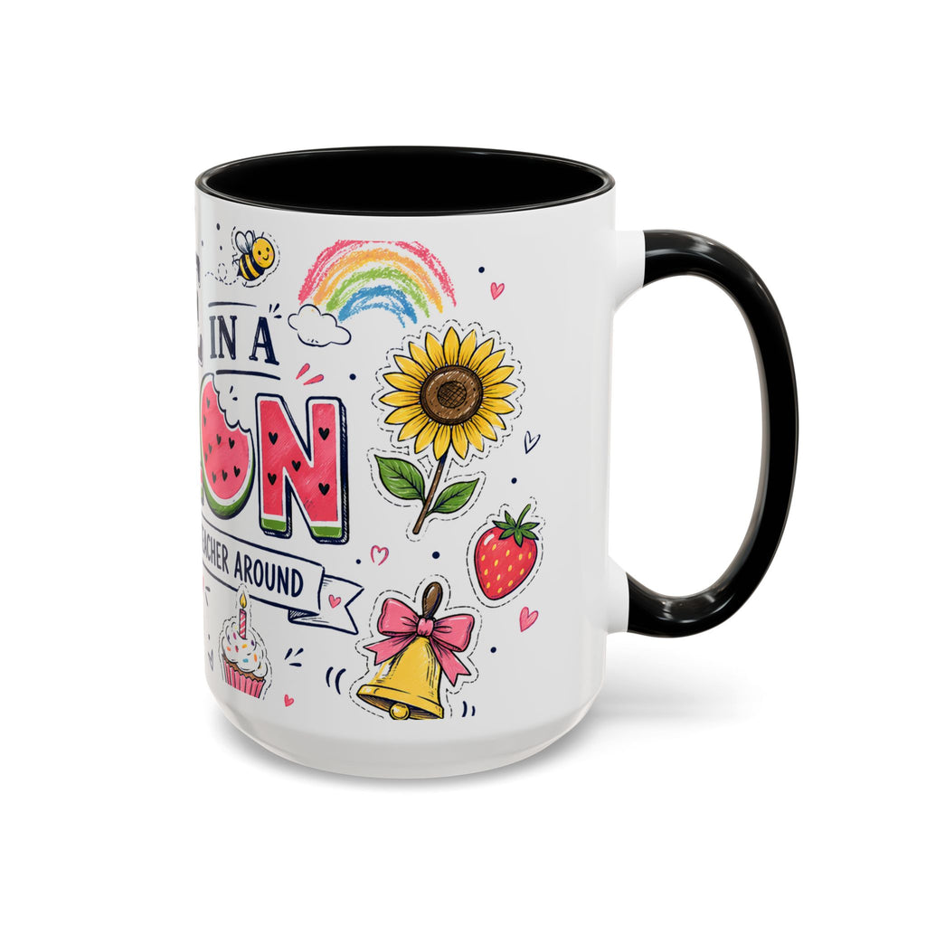 One in a Melon Coffee Mug | Sweetest Teacher Appreciation Gift | Accent Color Ceramic 11oz 15oz
