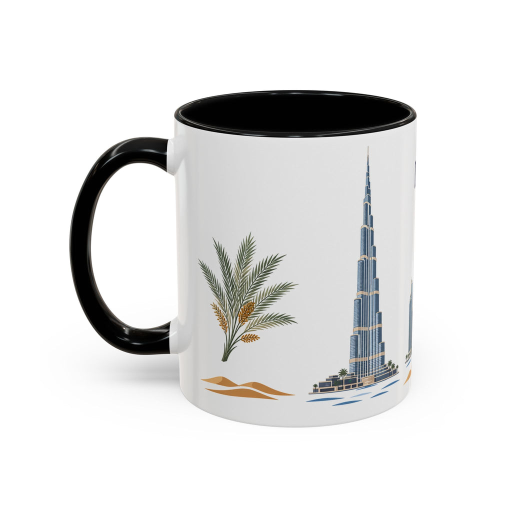 Dubai Coffee Mug | United Arab Emirates Travel Souvenir | Porcelain Decal City Gift | 11oz 15oz Accent Mug