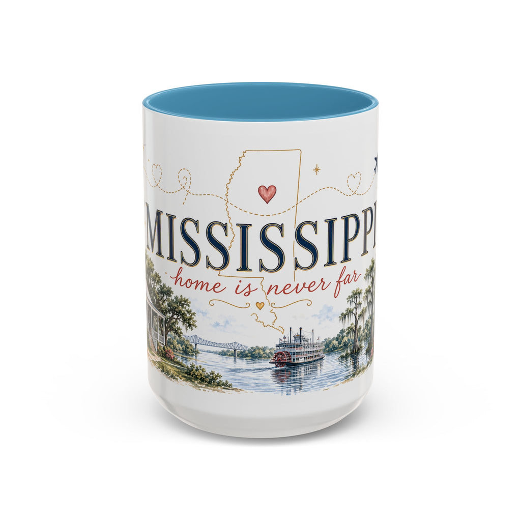Mississippi State Map Mug | Moving Away, Homesick Gift | Botanical Accent Coffee Cup
