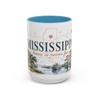 Mississippi State Map Mug | Moving Away, Homesick Gift | Botanical Accent Coffee Cup