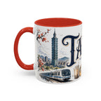 Taipei Coffee Mug | Taiwan Travel Souvenir | Vintage Illustrated City Gift | 11 oz 15 oz Accent Mug