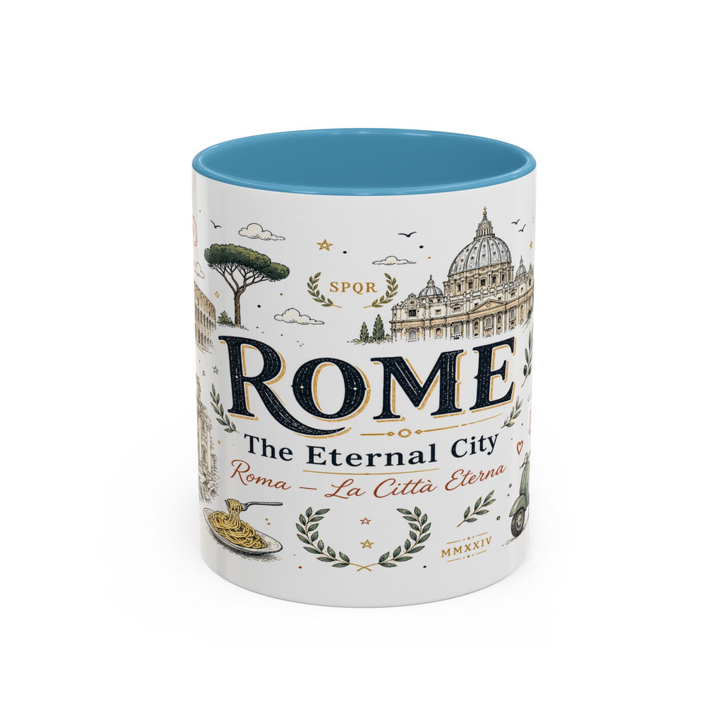 Rome Coffee Mug | Italy Souvenir Travel Gift | Accent Color Ceramic 11oz 15oz