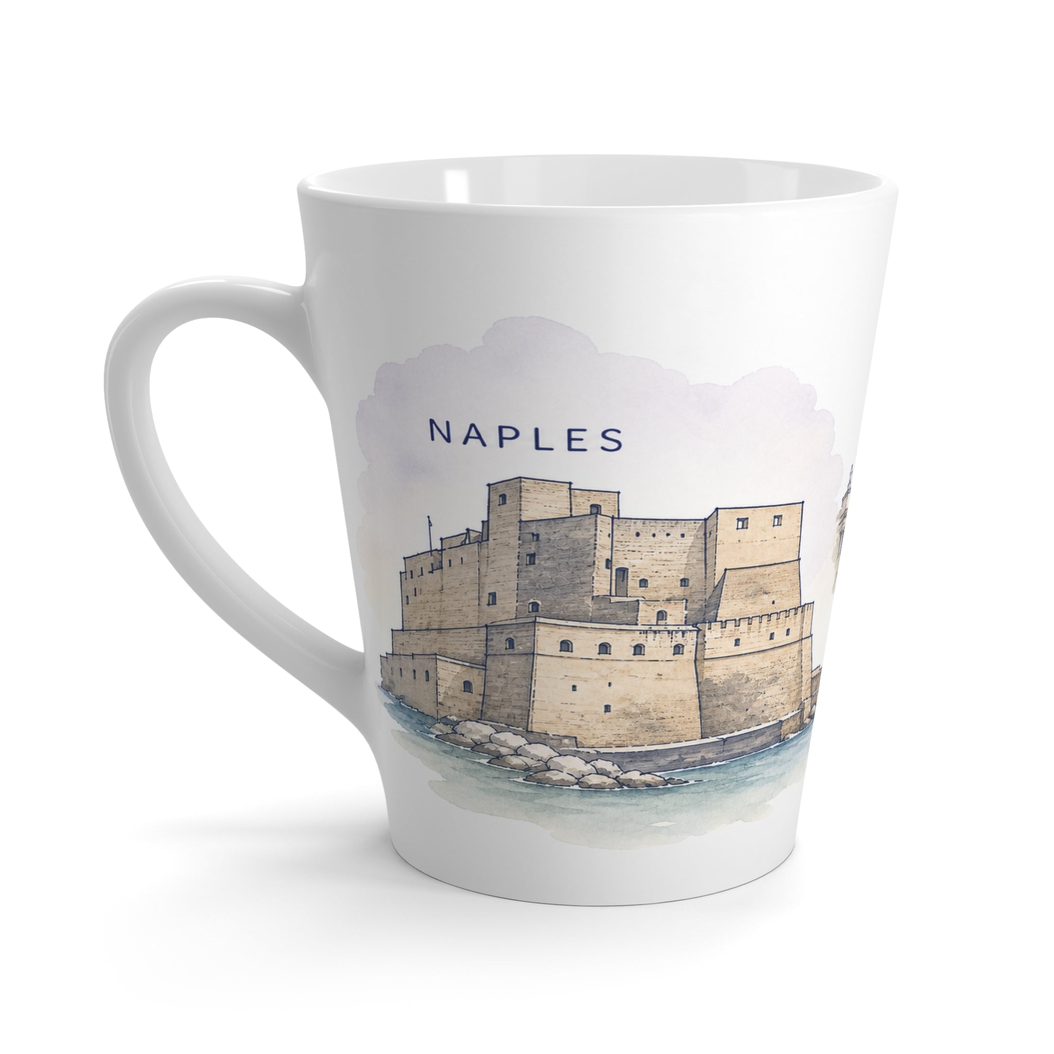 Naples Latte Mug | Watercolor City Travel Mug | 12 oz Ceramic Souvenir Gift