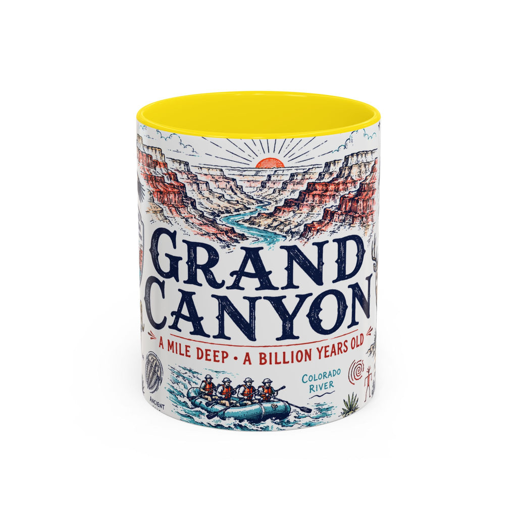 Grand Canyon National Park Coffee Mug | Hiking Camping Nature Gift | Accent Color Ceramic 11oz 15oz