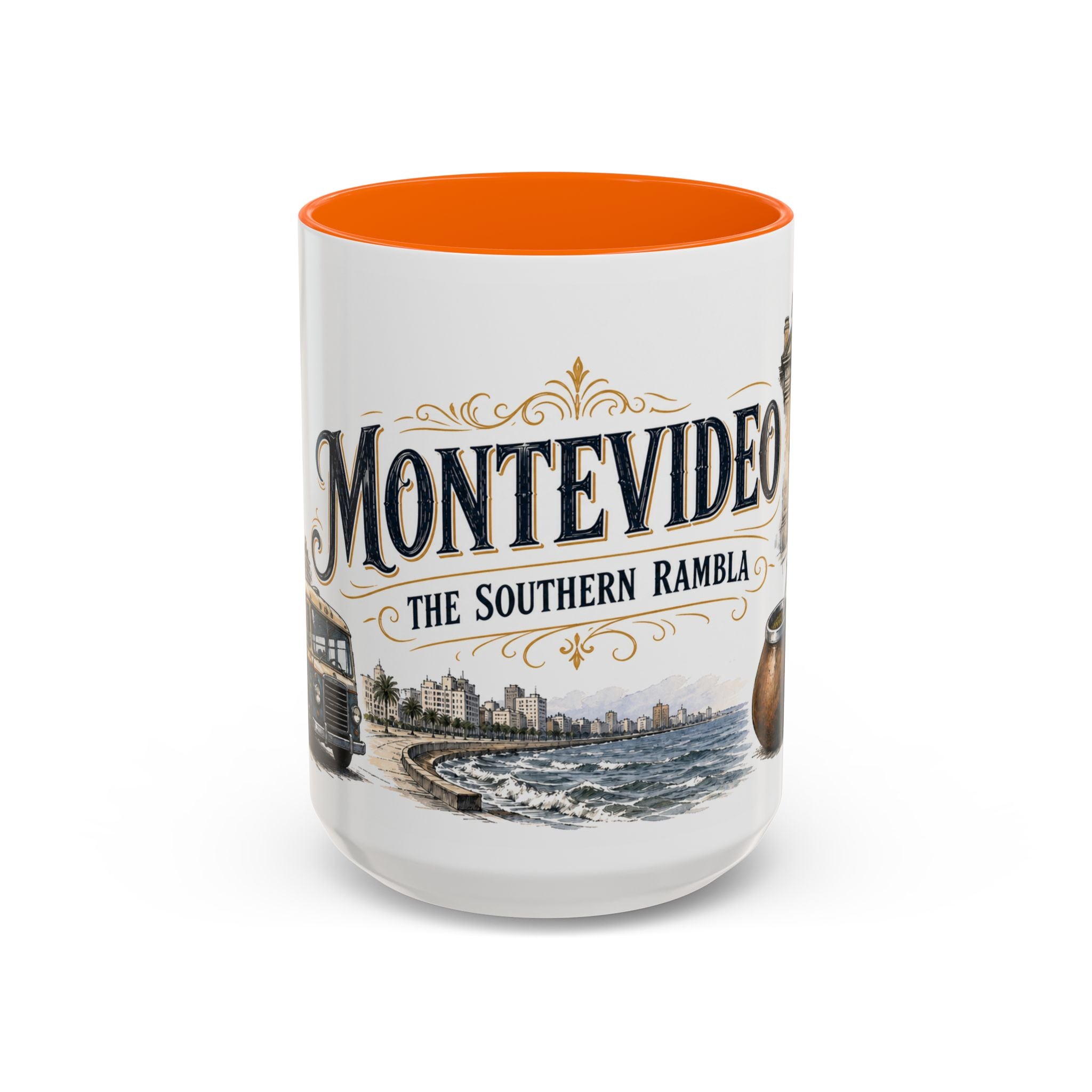 Montevideo Coffee Mug | Uruguay Travel Souvenir | Vintage Illustrated City Gift | 11 oz 15 oz Accent Mug