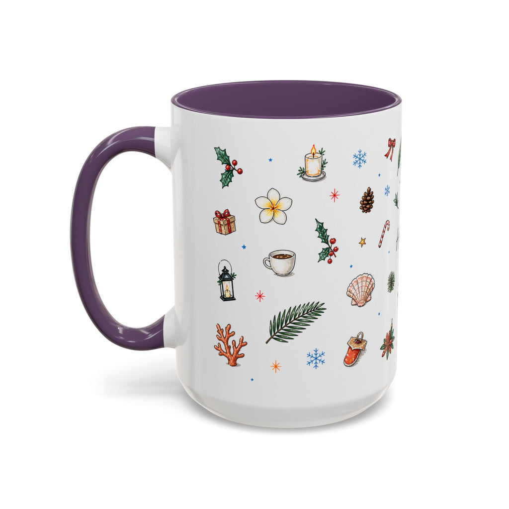 Honolulu Christmas Mug | Watercolor City Souvenir | Ceramic Coffee Cup (11oz 15oz)