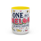 One in a Melon Coffee Mug | Sweetest Teacher Appreciation Gift | Accent Color Ceramic 11oz 15oz