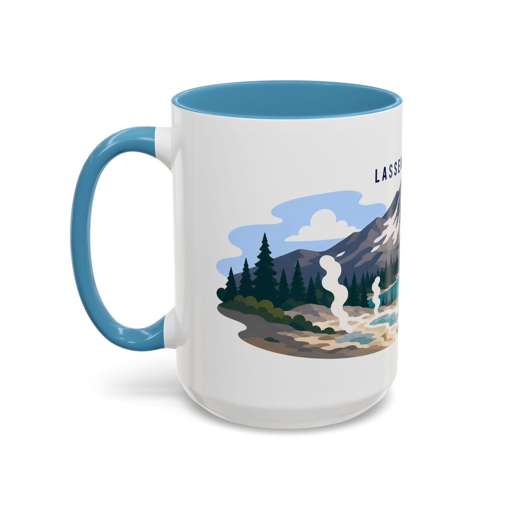 Lassen Volcanic National Park Coffee Mug | Solid Color Block Park Souvenir | 11oz 15oz Accent Mug