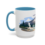 Lassen Volcanic National Park Coffee Mug | Solid Color Block Park Souvenir | 11oz 15oz Accent Mug