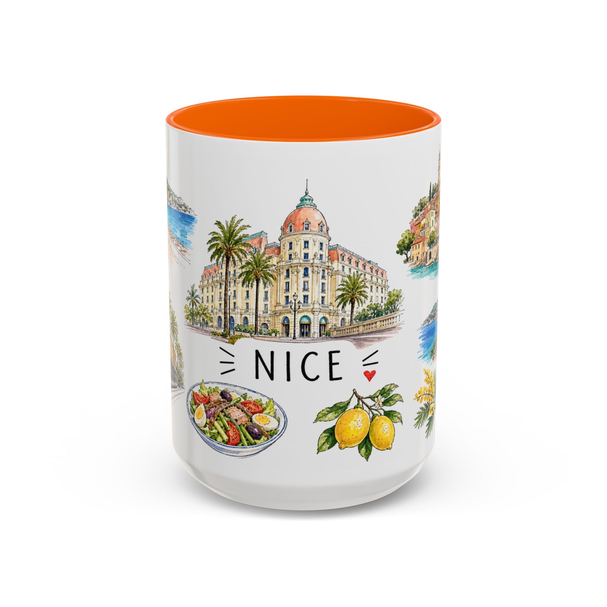 Nice Illustrated Travel Mug | City Souvenir Accent Coffee Mug | 11oz 15oz Ceramic Cup