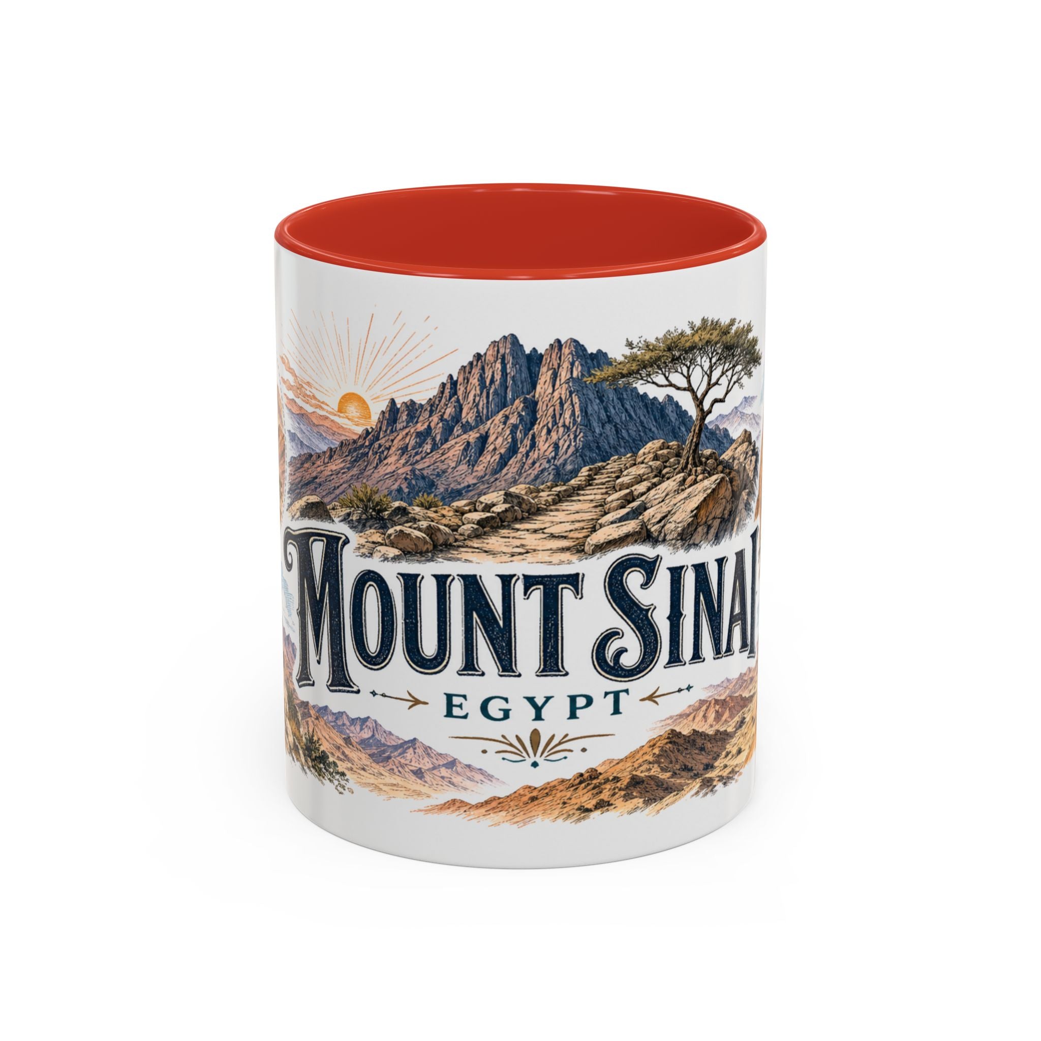 Mount Sinai Mug, Egypt Travel Souvenir, Bucket List Gift, Accent Ceramic Coffee Mug 11oz 15oz