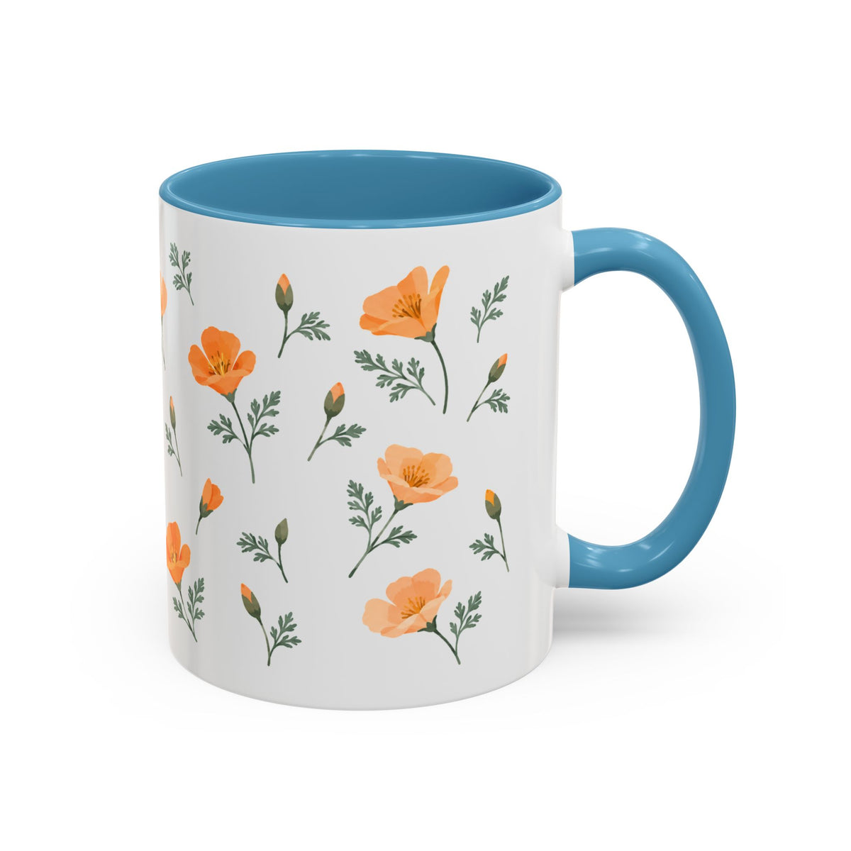 California California poppy Mug, State Flower Floral Coffee Cup, 11oz Botanical Gift