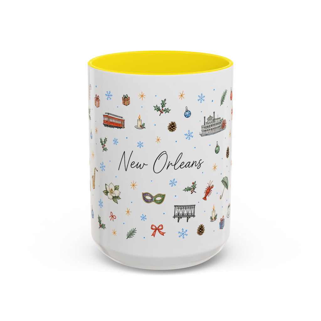 New Orleans Christmas Mug | Watercolor City Souvenir, Travel Gift (11oz/15oz)