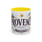Provence Coffee Mug | Travel Destination Souvenir Gift | Accent Color Ceramic 11oz 15oz