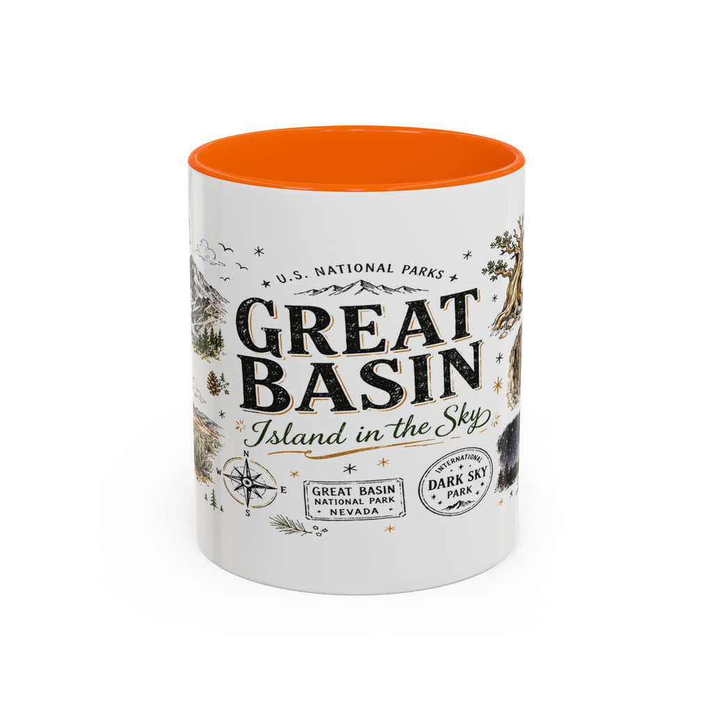Great Basin National Park Coffee Mug | Nevada Desert Stargazing Hiking Gift | Accent Color Ceramic 11oz 15oz