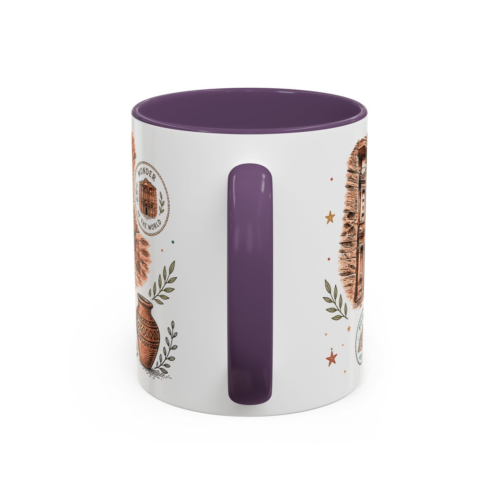 Petra Coffee Mug | Travel Destination Souvenir Gift | Accent Color Ceramic 11oz 15oz