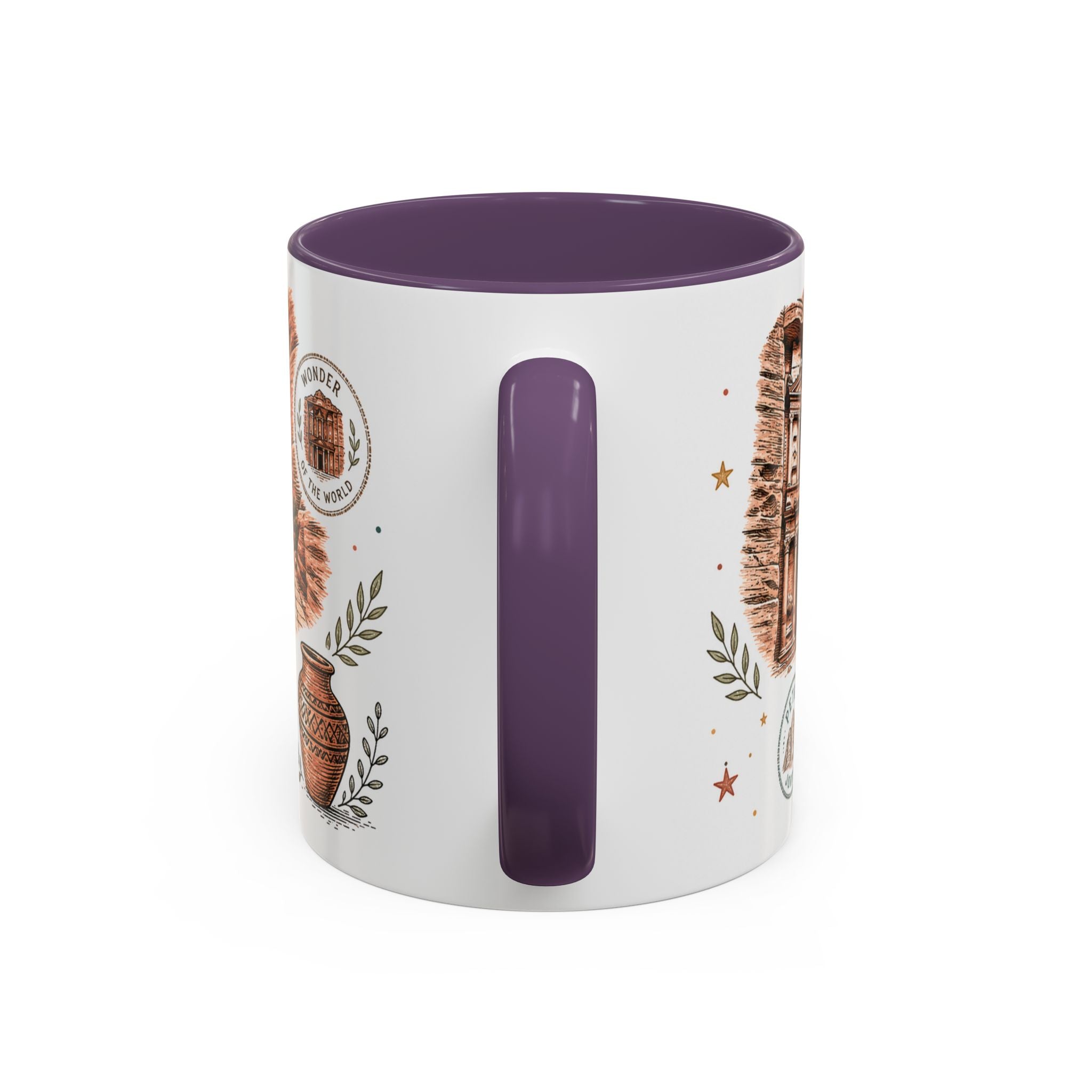 Petra Coffee Mug | Travel Destination Souvenir Gift | Accent Color Ceramic 11oz 15oz