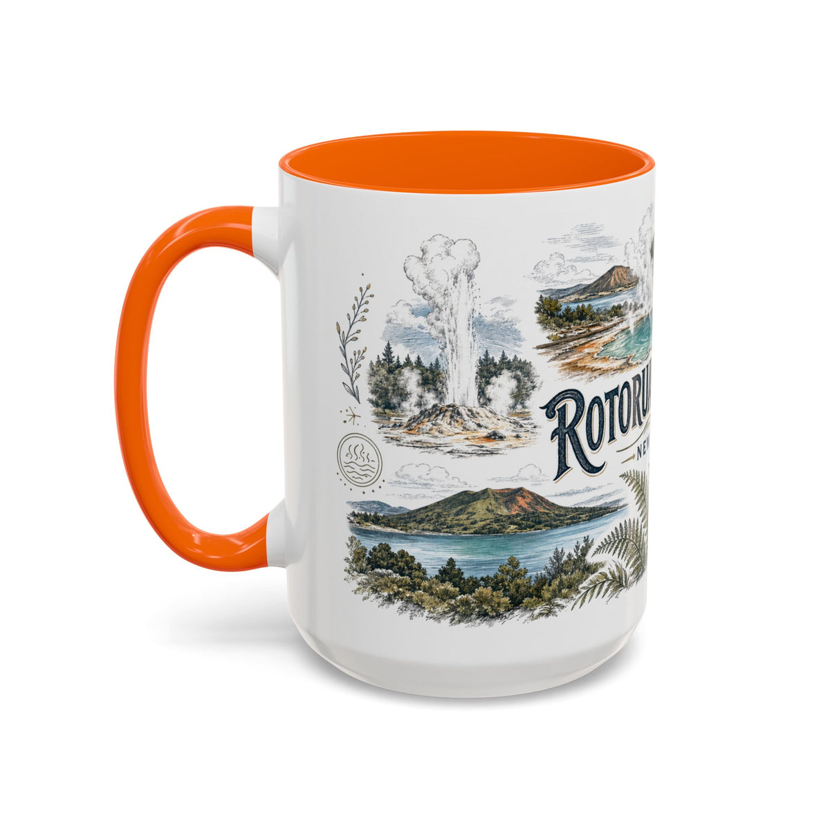 Rotorua Geothermal Mug, New Zealand Travel Souvenir, Bucket List Gift, Accent Ceramic Coffee Mug 11oz 15oz