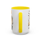 Teacher Fuel Coffee Mug | Powered by Coffee and Wine Funny Gift | Accent Color Ceramic 11oz 15oz