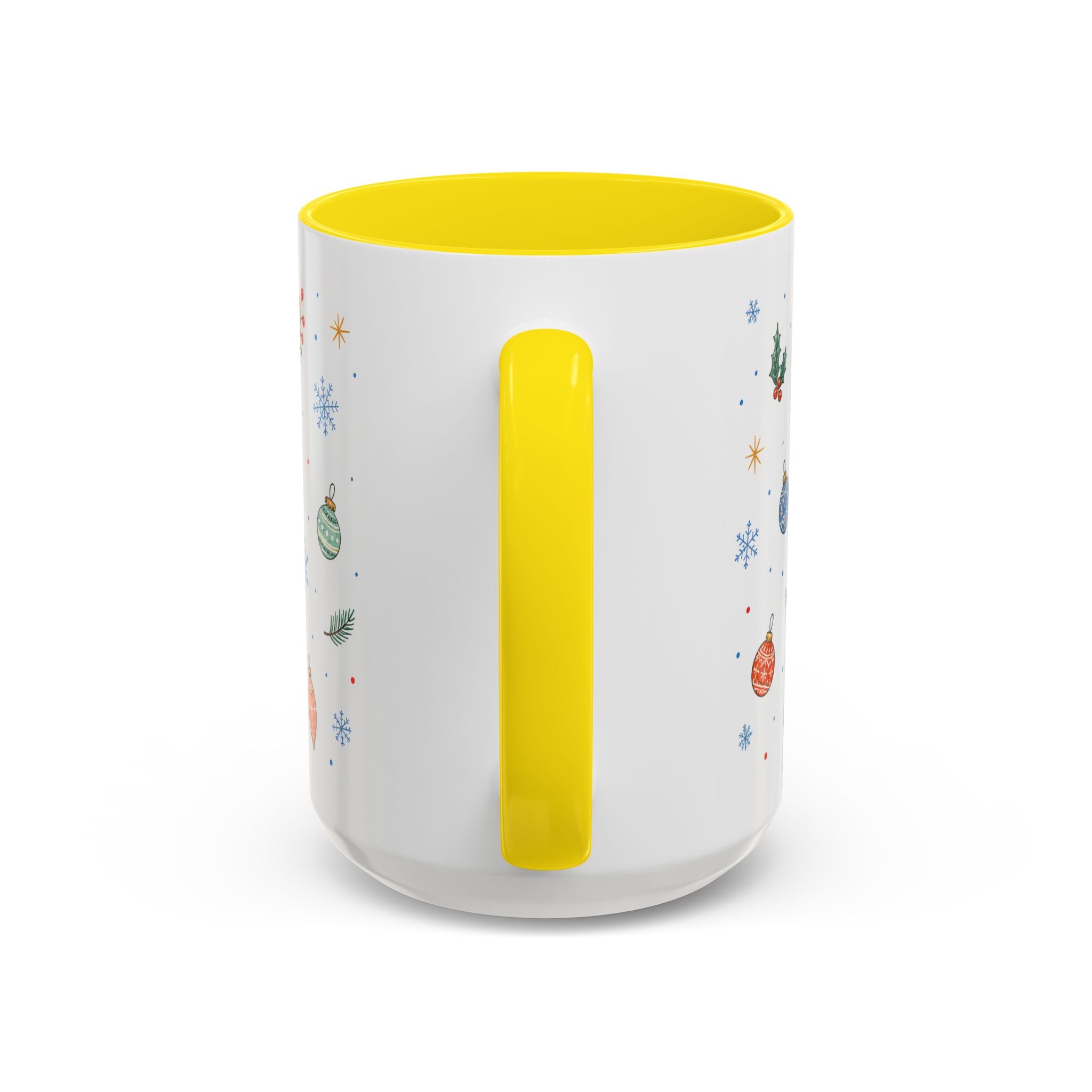 Christmas Ornament Mug | Snowflake Watercolor Holiday Gift | Accent Cup 11oz 15oz