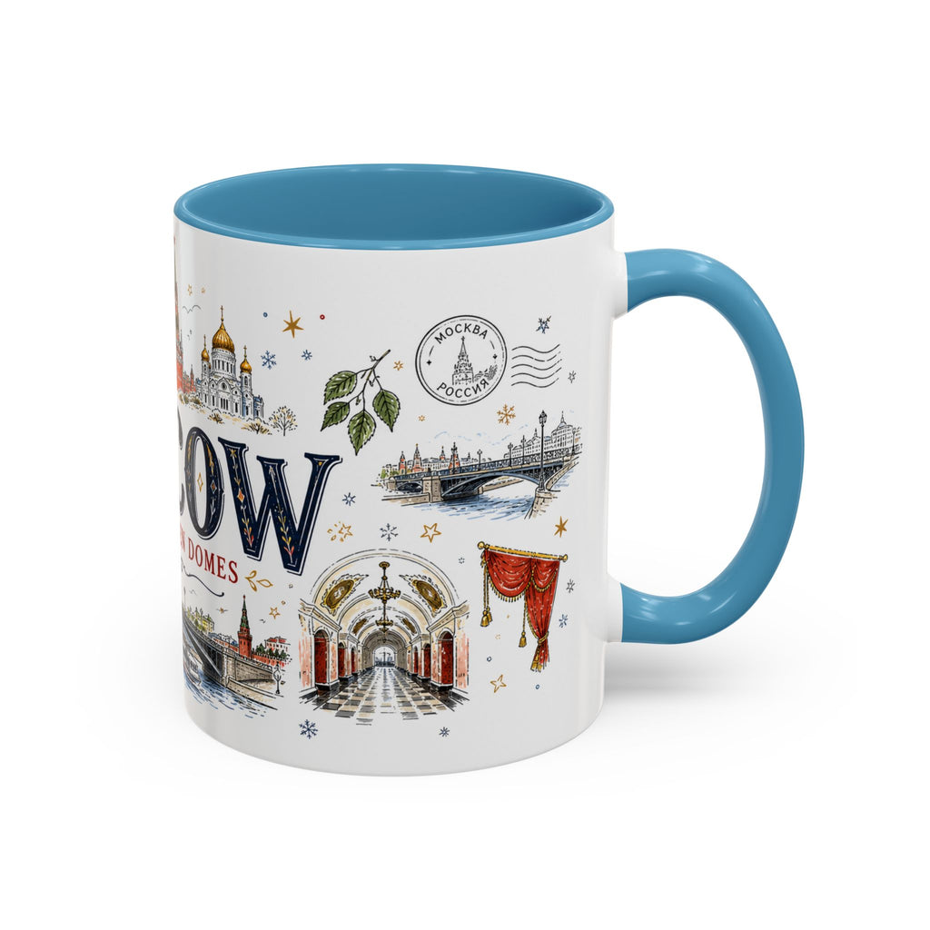 Moscow Coffee Mug | Russia Souvenir Travel Gift | Accent Color Ceramic 11oz 15oz