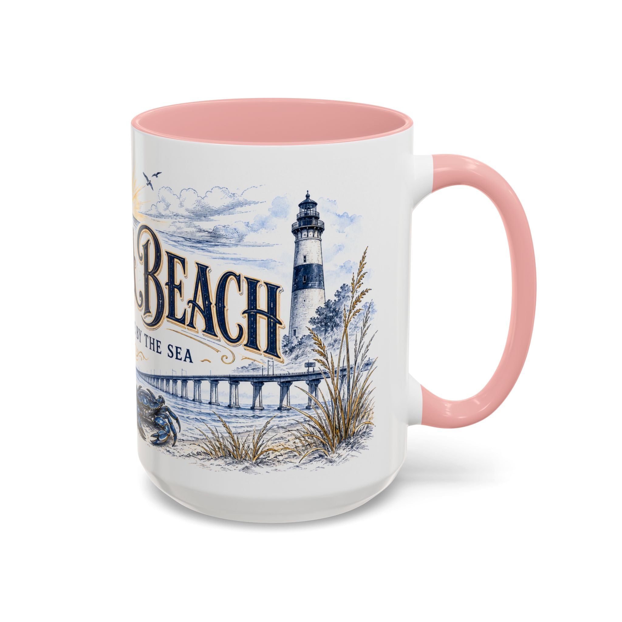 Virginia Beach Coffee Mug | United States Travel Souvenir | Vintage Illustrated City Gift | 11 oz 15 oz Accent Mug