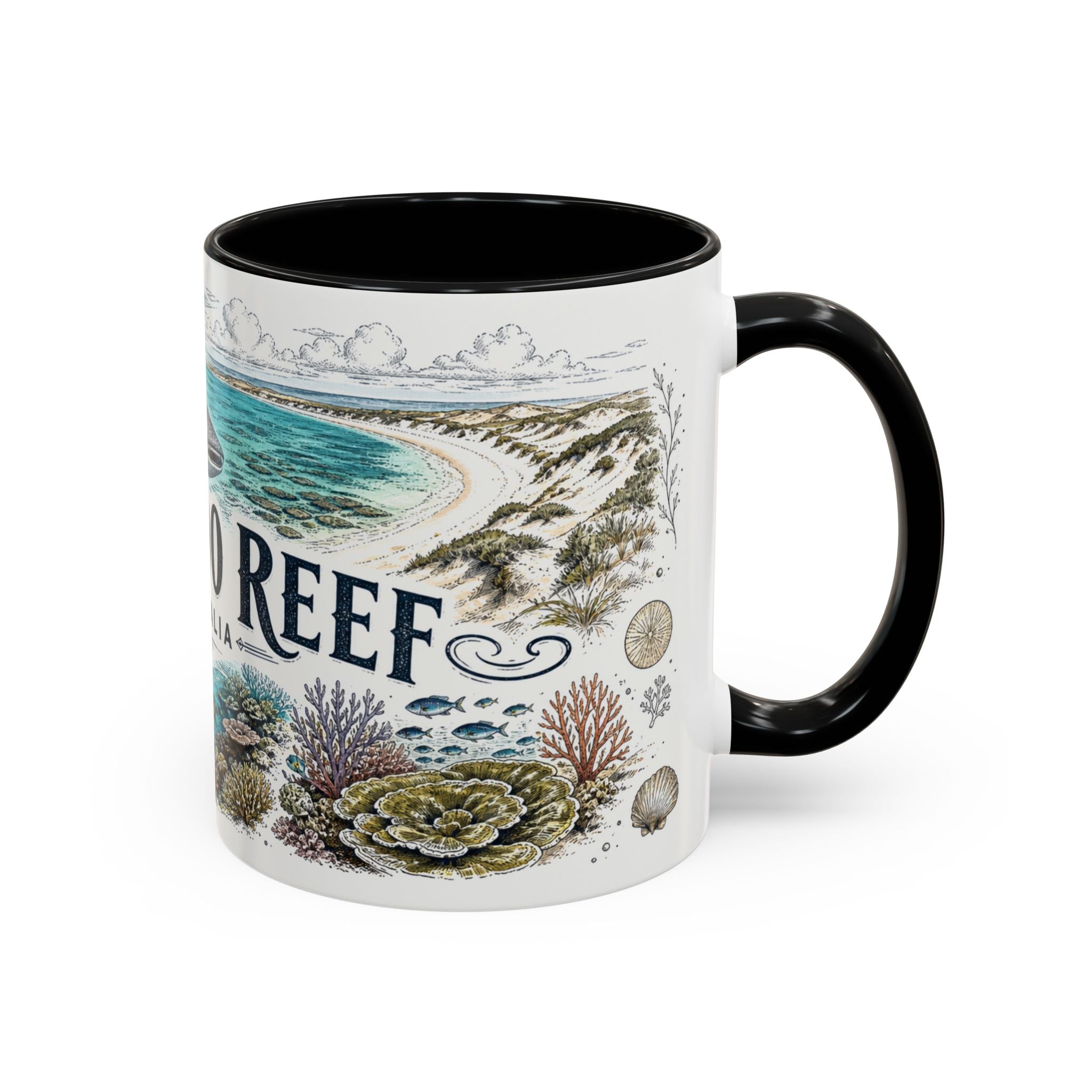 Ningaloo Reef Mug, Australia Travel Souvenir, Bucket List Gift, Accent Ceramic Coffee Mug 11oz 15oz