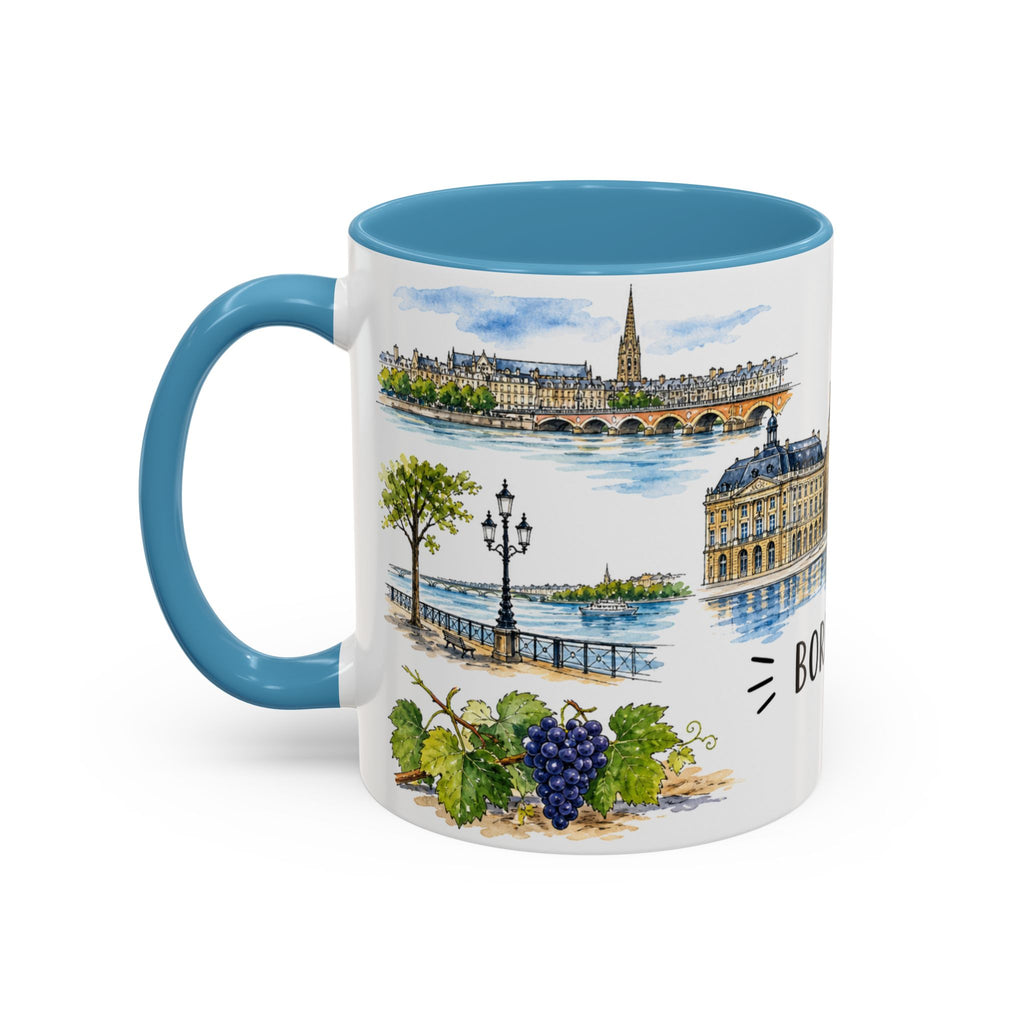 Bordeaux Illustrated Travel Mug | City Souvenir Accent Coffee Mug | 11oz 15oz Ceramic Cup