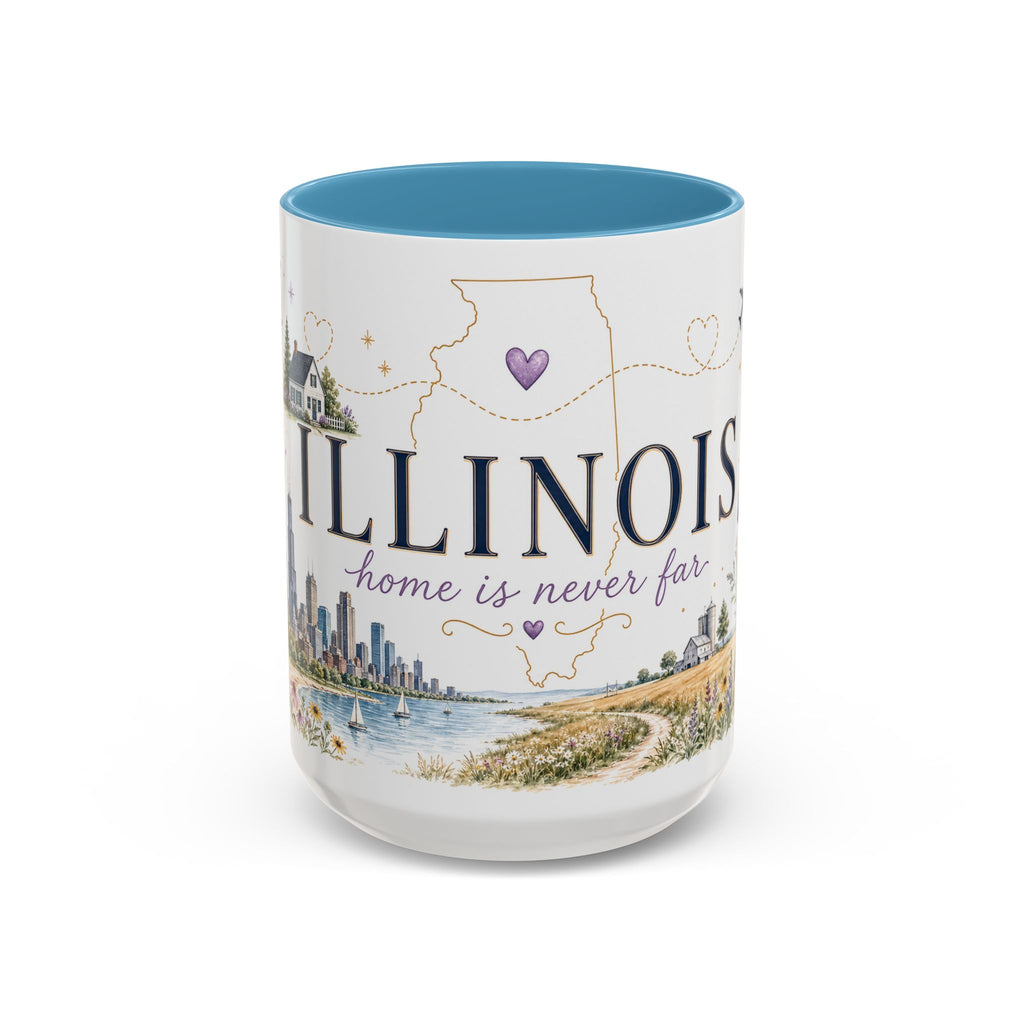 Illinois State Map Mug | Botanical Travel Sketch, Moving Away Gift (11oz 15oz)