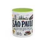 Sao Paulo Coffee Mug | Brazil Souvenir Travel Gift | Accent Color Ceramic 11oz 15oz