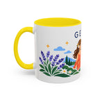 Gemini Zodiac Coffee Mug | Twins and Floral Design | Astrology Birthday Gift | 11 oz 15 oz Ceramic Accent Mug
