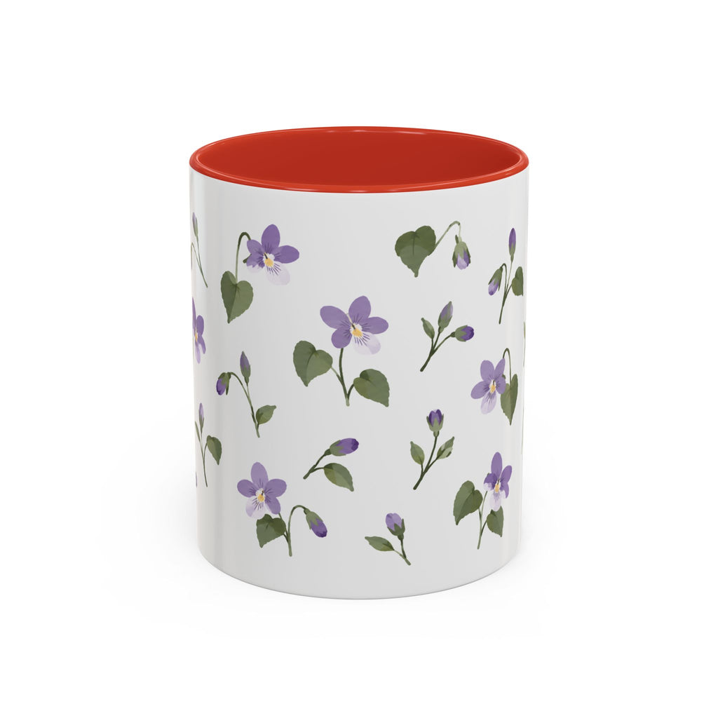 Wisconsin Wood Violet Mug, State Flower Floral Coffee Cup, 11oz Botanical Gift