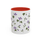 Wisconsin Wood Violet Mug, State Flower Floral Coffee Cup, 11oz Botanical Gift