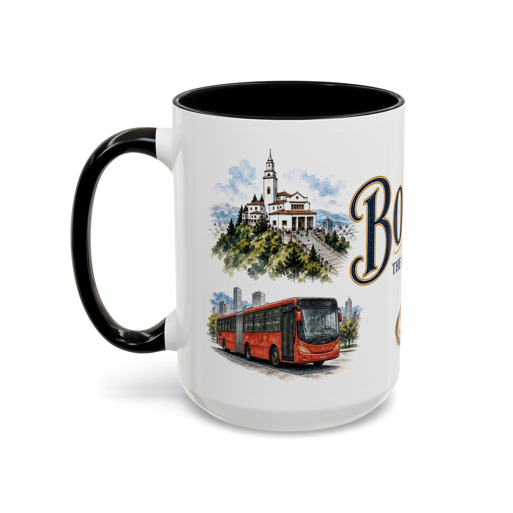 Bogota Coffee Mug | Colombia Travel Souvenir | Vintage Illustrated City Gift | 11 oz 15 oz Accent Mug