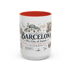 Barcelona Coffee Mug | Spain Souvenir Travel Gift | Accent Color Ceramic 11oz 15oz