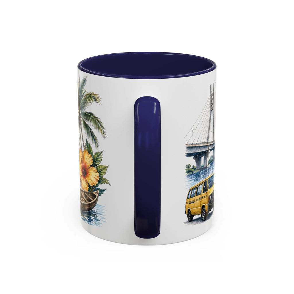 Lagos Coffee Mug | Nigeria Travel Souvenir | Vintage Illustrated City Gift | 11 oz 15 oz Accent Mug