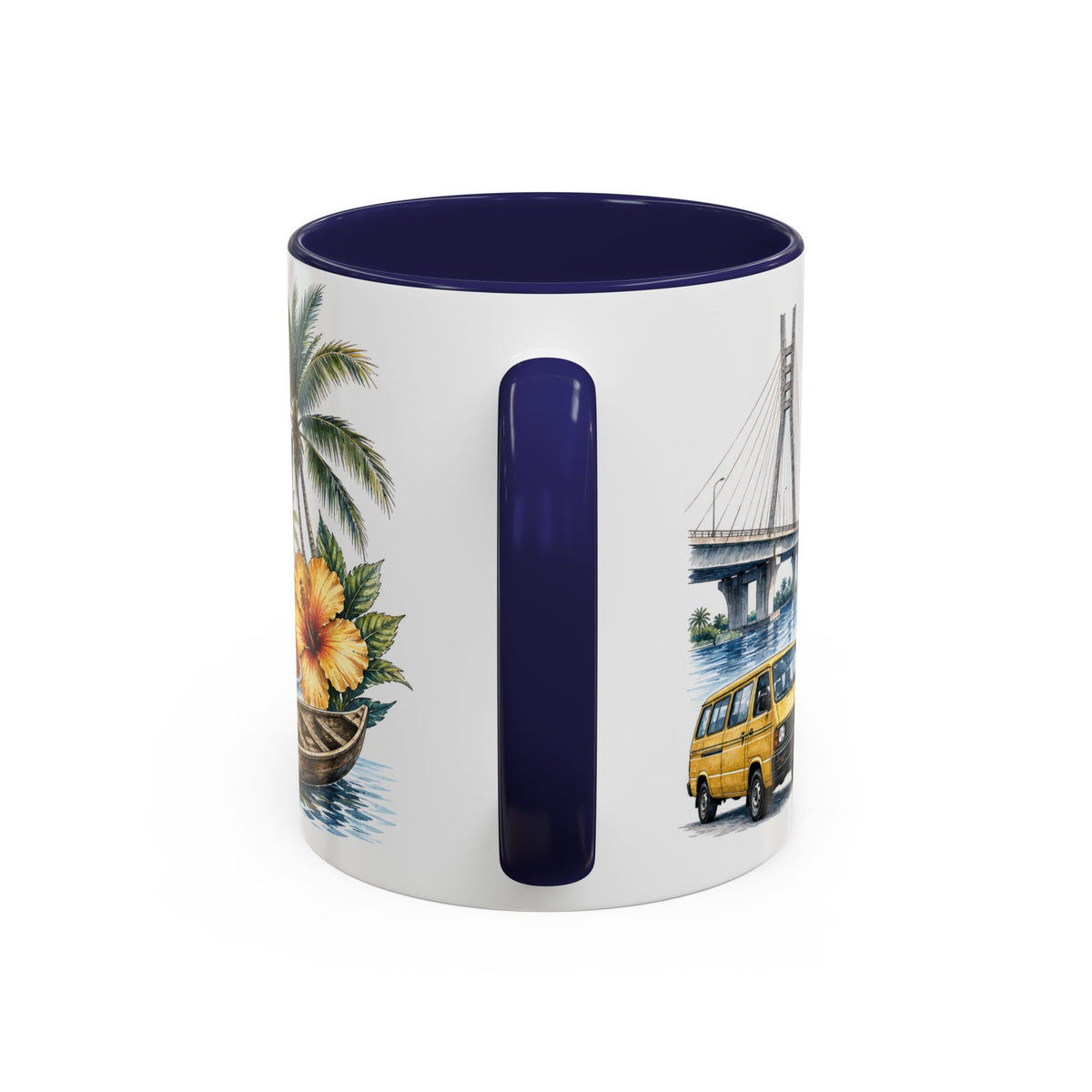 Lagos Coffee Mug | Nigeria Travel Souvenir | Vintage Illustrated City Gift | 11 oz 15 oz Accent Mug