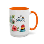 Key West Illustrated Travel Mug | City Souvenir Accent Coffee Mug | 11oz 15oz Ceramic Cup
