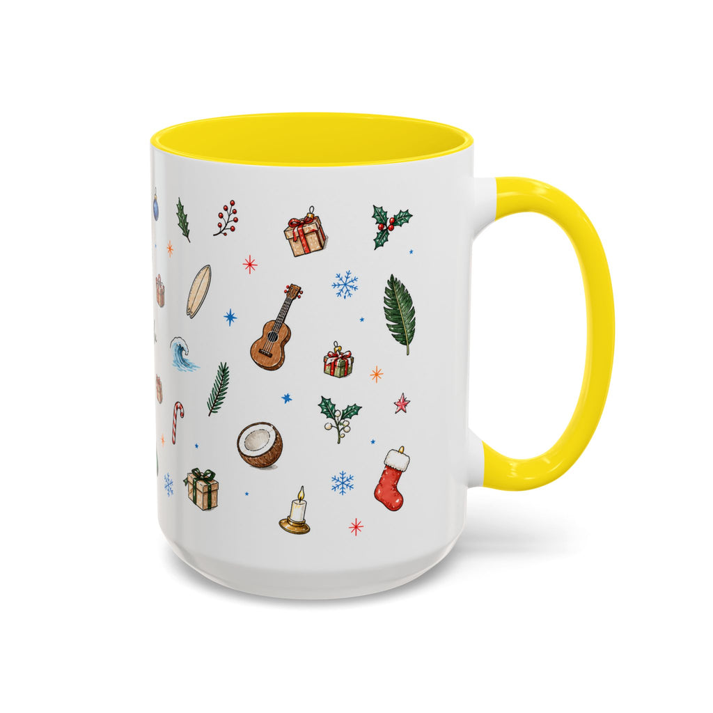 Honolulu Christmas Mug | Watercolor City Souvenir | Ceramic Coffee Cup (11oz 15oz)
