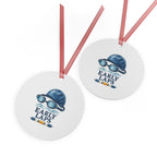 Early Laps Swimming Round Metal Ornament | Sports Gift