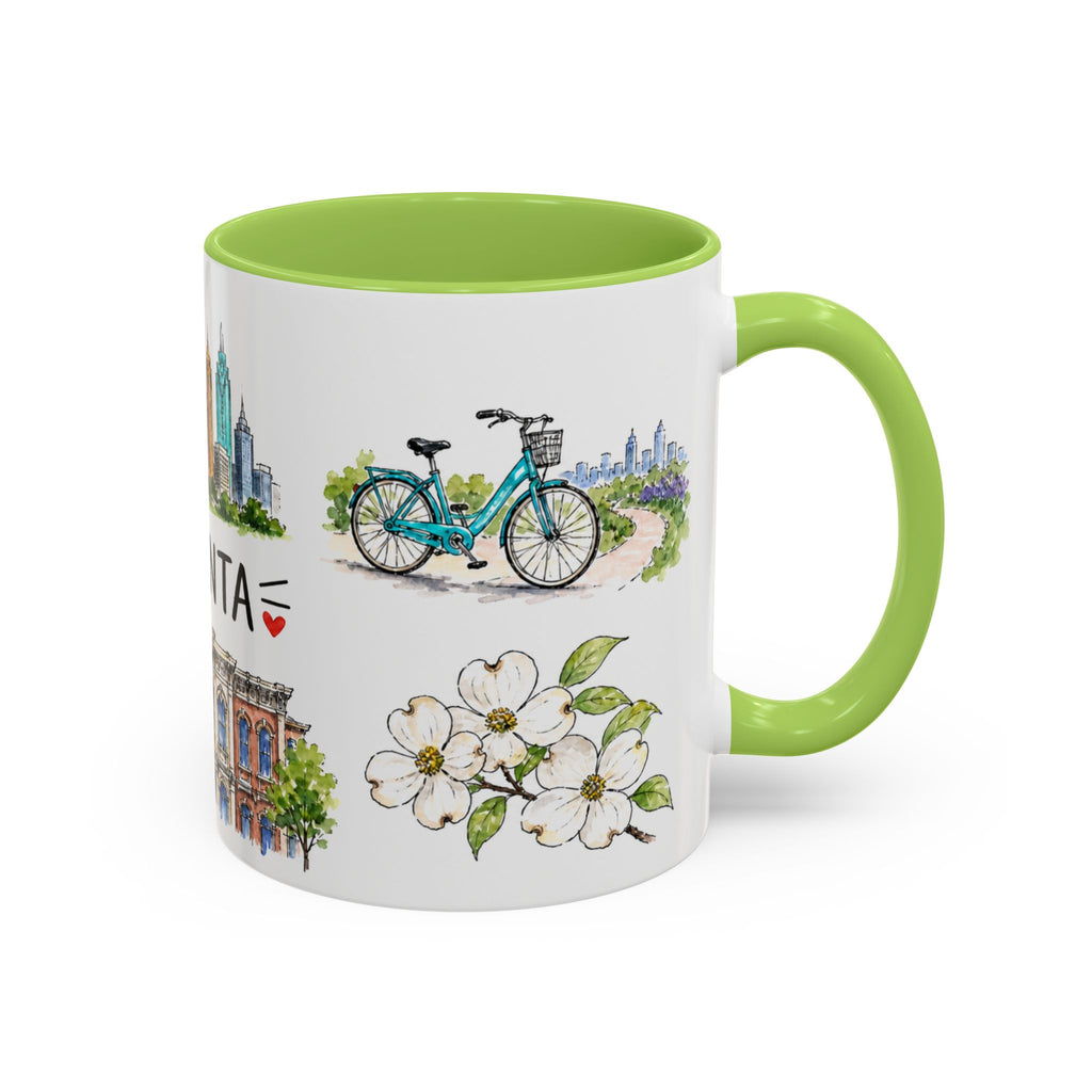 Atlanta Illustrated Travel Mug | City Souvenir Accent Coffee Mug | 11oz 15oz Ceramic Cup